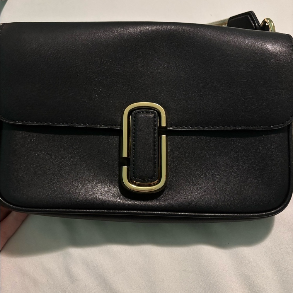 Marc Jacobs Black Crossbody Bag with Gold Accent